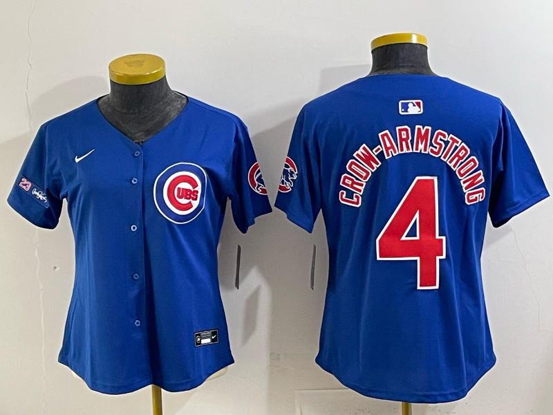 Youth Chicago Cubs #4 Crow-Armstrong Blue Nike MLB 2025 Jersey 006->youth mlb jersey->Youth Jersey
